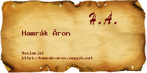 Hamrák Áron névjegykártya